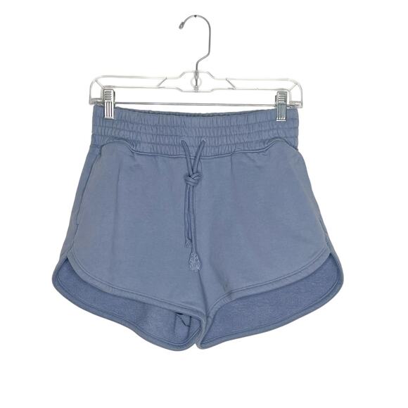 ABERCROMBIE & FITCH Dolphin Hem Shorts Elastic Waist Fleece Blue Womens Sz M - Picture 7 of 7